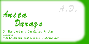 anita darazs business card